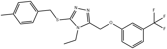 (4-ETHYL-5-[(4-METHYLBENZYL)SULFANYL]-4H-1,2,4-TRIAZOL-3-YL)METHYL 3-(TRIFLUOROMETHYL)PHENYL ETHER Struktur