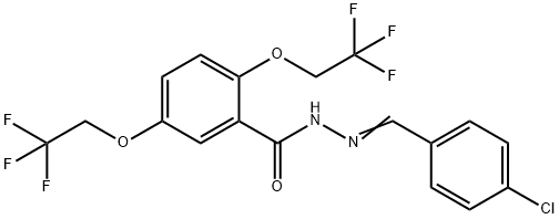 N'-[(Z)-(4-CHLOROPHENYL)METHYLIDENE]-2,5-BIS(2,2,2-TRIFLUOROETHOXY)BENZENECARBOHYDRAZIDE Struktur