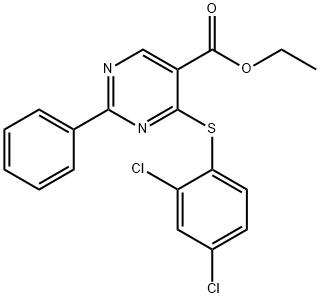 ETHYL 4-[(2,4-DICHLOROPHENYL)SULFANYL]-2-PHENYL-5-PYRIMIDINECARBOXYLATE Struktur