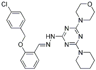 (E)-4-(4-(2-(2-(4-CHLOROBENZYLOXY)BENZYLIDENE)HYDRAZINYL)-6-(PIPERIDIN-1-YL)-1,3,5-TRIAZIN-2-YL)MORPHOLINE Struktur