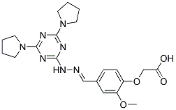 (E)-2-(4-((2-(4,6-DI(PYRROLIDIN-1-YL)-1,3,5-TRIAZIN-2-YL)HYDRAZONO)METHYL)-2-METHOXYPHENOXY)ACETIC ACID Struktur