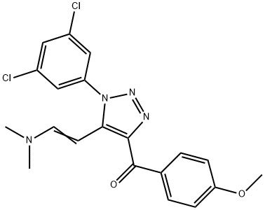 (1-(3,5-DICHLOROPHENYL)-5-[(E)-2-(DIMETHYLAMINO)ETHENYL]-1H-1,2,3-TRIAZOL-4-YL)(4-METHOXYPHENYL)METHANONE Structure