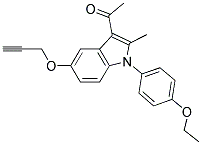 1-[1-(4-ETHOXYPHENYL)-2-METHYL-5-(PROP-2-YNYLOXY)-1H-INDOL-3-YL]ETHANONE Struktur