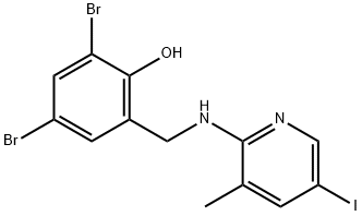 2,4-DIBROMO-6-([(5-IODO-3-METHYL-2-PYRIDINYL)AMINO]METHYL)BENZENOL Struktur