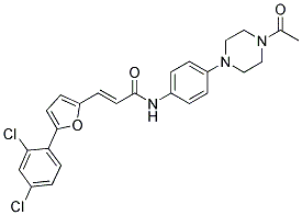 (E)-N-(4-(4-ACETYLPIPERAZIN-1-YL)PHENYL)-3-(5-(2,4-DICHLOROPHENYL)FURAN-2-YL)ACRYLAMIDE Struktur