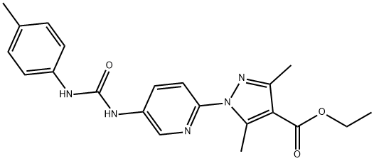 ETHYL 3,5-DIMETHYL-1-(5-[(4-TOLUIDINOCARBONYL)AMINO]-2-PYRIDINYL)-1H-PYRAZOLE-4-CARBOXYLATE Struktur