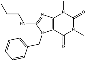 7-BENZYL-1,3-DIMETHYL-8-(PROPYLAMINO)-3,7-DIHYDRO-1H-PURINE-2,6-DIONE Struktur