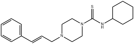 (CYCLOHEXYLAMINO)(4-(3-PHENYLPROP-2-ENYL)PIPERAZINYL)METHANE-1-THIONE Struktur