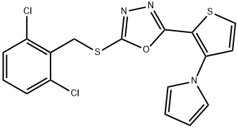 2,6-DICHLOROBENZYL 5-[3-(1H-PYRROL-1-YL)-2-THIENYL]-1,3,4-OXADIAZOL-2-YL SULFIDE Struktur