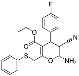 ETHYL 6-AMINO-5-CYANO-4-(4-FLUOROPHENYL)-2-[(PHENYLSULFANYL)METHYL]-4H-PYRAN-3-CARBOXYLATE Struktur