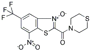 7-NITRO-2-(1,4-THIAZINAN-4-YLCARBONYL)-5-(TRIFLUOROMETHYL)-1,3-BENZOTHIAZOL-3-IUM-3-OLATE Struktur