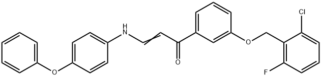 (E)-1-(3-[(2-CHLORO-6-FLUOROBENZYL)OXY]PHENYL)-3-(4-PHENOXYANILINO)-2-PROPEN-1-ONE Struktur