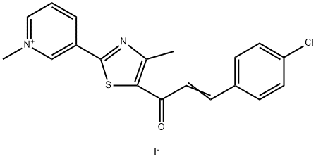 3-(5-[(E)-3-(4-CHLOROPHENYL)-2-PROPENOYL]-4-METHYL-1,3-THIAZOL-2-YL)-1-METHYLPYRIDINIUM IODIDE Struktur