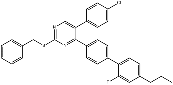 2-(BENZYLSULFANYL)-5-(4-CHLOROPHENYL)-4-(2'-FLUORO-4'-PROPYL[1,1'-BIPHENYL]-4-YL)PYRIMIDINE Struktur