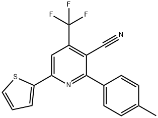 2-(4-METHYLPHENYL)-6-(2-THIENYL)-4-(TRIFLUOROMETHYL)NICOTINONITRILE Struktur