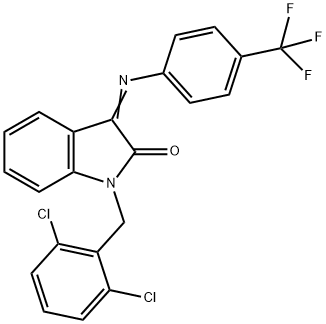 1-(2,6-DICHLOROBENZYL)-3-([4-(TRIFLUOROMETHYL)PHENYL]IMINO)-1,3-DIHYDRO-2H-INDOL-2-ONE Struktur