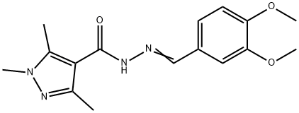 N'-[(E)-(3,4-DIMETHOXYPHENYL)METHYLIDENE]-1,3,5-TRIMETHYL-1H-PYRAZOLE-4-CARBOHYDRAZIDE Struktur