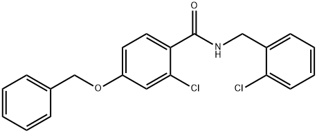 4-(BENZYLOXY)-2-CHLORO-N-(2-CHLOROBENZYL)BENZENECARBOXAMIDE Struktur