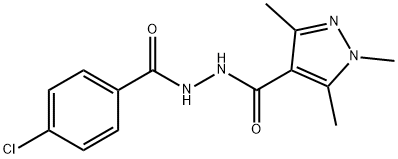 N'-(4-CHLOROBENZOYL)-1,3,5-TRIMETHYL-1H-PYRAZOLE-4-CARBOHYDRAZIDE Struktur