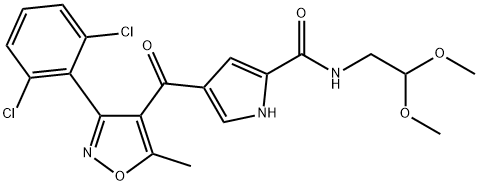 4-([3-(2,6-DICHLOROPHENYL)-5-METHYL-4-ISOXAZOLYL]CARBONYL)-N-(2,2-DIMETHOXYETHYL)-1H-PYRROLE-2-CARBOXAMIDE Struktur