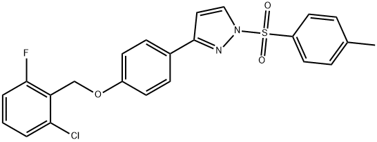 2-CHLORO-6-FLUOROBENZYL 4-(1-[(4-METHYLPHENYL)SULFONYL]-1H-PYRAZOL-3-YL)PHENYL ETHER Struktur