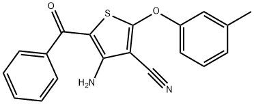 4-AMINO-5-BENZOYL-2-(3-METHYLPHENOXY)-3-THIOPHENECARBONITRILE Struktur