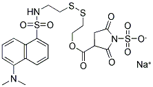 2-(DANSYLSULFONAMIDO)ETHYL-3-(N-SULFOSUCCINIMIDYLCARBOXY)ETHYL DISULFIDE, SODIUM SALT Struktur