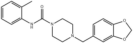 (4-(BENZO[3,4-D]1,3-DIOXOLEN-5-YLMETHYL)PIPERAZINYL)-N-(2-METHYLPHENYL)FORMAMIDE Struktur