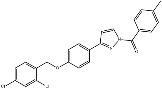 (3-(4-[(2,4-DICHLOROBENZYL)OXY]PHENYL)-1H-PYRAZOL-1-YL)(4-METHYLPHENYL)METHANONE Struktur