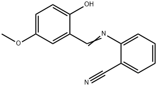 2-([(E)-(2-HYDROXY-5-METHOXYPHENYL)METHYLIDENE]AMINO)BENZENECARBONITRILE Struktur