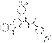 2-(1,1-DIOXO-1LAMBDA6,4-THIAZINAN-4-YL)-3-(1H-INDOL-3-YL)-N'-[4-(TRIFLUOROMETHYL)BENZOYL]PROPANOHYDRAZIDE Struktur