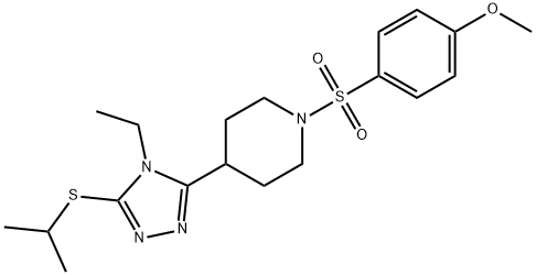 4-((4-[4-ETHYL-5-(ISOPROPYLSULFANYL)-4H-1,2,4-TRIAZOL-3-YL]PIPERIDINO)SULFONYL)PHENYL METHYL ETHER Struktur