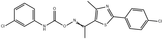 5-(([(3-CHLOROANILINO)CARBONYL]OXY)ETHANIMIDOYL)-2-(4-CHLOROPHENYL)-4-METHYL-1,3-THIAZOLE Struktur