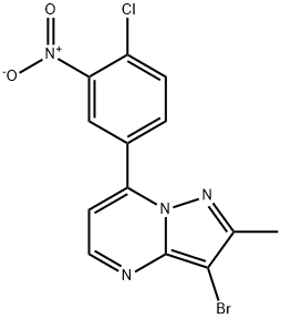 3-BROMO-7-(4-CHLORO-3-NITROPHENYL)-2-METHYLPYRAZOLO[1,5-A]PYRIMIDINE Struktur