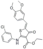 (Z)-ETHYL 2-(3-CHLOROPHENYLAMINO)-5-(3,4-DIMETHOXYBENZYLIDENE)-4-OXO-4,5-DIHYDROTHIOPHENE-3-CARBOXYLATE Struktur