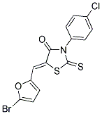 (5Z)-5-[(5-BROMO-2-FURYL)METHYLENE]-3-(4-CHLOROPHENYL)-2-THIOXO-1,3-THIAZOLIDIN-4-ONE Struktur