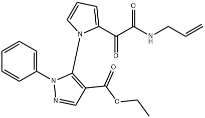 ETHYL 5-(2-[2-(ALLYLAMINO)-2-OXOACETYL]-1H-PYRROL-1-YL)-1-PHENYL-1H-PYRAZOLE-4-CARBOXYLATE Struktur