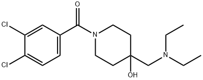 (3,4-DICHLOROPHENYL)(4-[(DIETHYLAMINO)METHYL]-4-HYDROXYPIPERIDINO)METHANONE Struktur