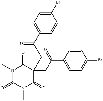 5,5-BIS[2-(4-BROMOPHENYL)-2-OXOETHYL]-1,3-DIMETHYL-2,4,6(1H,3H,5H)-PYRIMIDINETRIONE Struktur