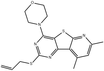 2-(ALLYLSULFANYL)-7,9-DIMETHYL-4-MORPHOLINOPYRIDO[3',2':4,5]THIENO[3,2-D]PYRIMIDINE Struktur