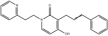 4-HYDROXY-3-[(E)-3-PHENYL-2-PROPENYL]-1-[2-(2-PYRIDINYL)ETHYL]-2(1H)-PYRIDINONE Struktur