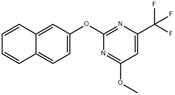 4-METHOXY-2-(2-NAPHTHYLOXY)-6-(TRIFLUOROMETHYL)PYRIMIDINE Struktur