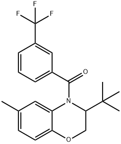 [3-(TERT-BUTYL)-6-METHYL-2,3-DIHYDRO-4H-1,4-BENZOXAZIN-4-YL][3-(TRIFLUOROMETHYL)PHENYL]METHANONE Struktur