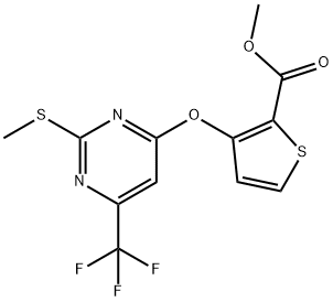 METHYL 3-([2-(METHYLSULFANYL)-6-(TRIFLUOROMETHYL)-4-PYRIMIDINYL]OXY)-2-THIOPHENECARBOXYLATE Struktur