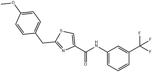 2-(4-METHOXYBENZYL)-N-[3-(TRIFLUOROMETHYL)PHENYL]-1,3-THIAZOLE-4-CARBOXAMIDE Struktur