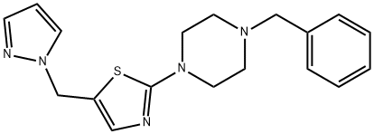 1-BENZYL-4-[5-(1H-PYRAZOL-1-YLMETHYL)-1,3-THIAZOL-2-YL]PIPERAZINE Struktur