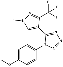 1-(4-METHOXYPHENYL)-5-[1-METHYL-3-(TRIFLUOROMETHYL)-1H-PYRAZOL-4-YL]-1H-1,2,3,4-TETRAAZOLE Struktur