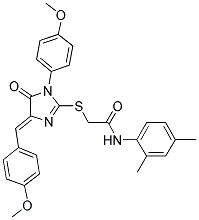 (Z)-N-(2,4-DIMETHYLPHENYL)-2-(4-(4-METHOXYBENZYLIDENE)-1-(4-METHOXYPHENYL)-5-OXO-4,5-DIHYDRO-1H-IMIDAZOL-2-YLTHIO)ACETAMIDE Struktur