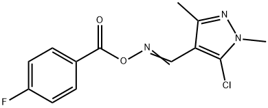 5-CHLORO-4-(([(4-FLUOROBENZOYL)OXY]IMINO)METHYL)-1,3-DIMETHYL-1H-PYRAZOLE Struktur