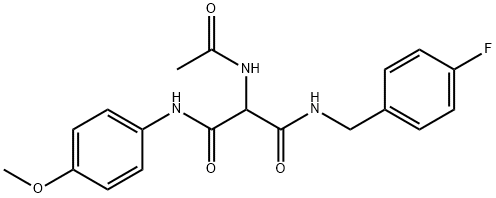 2-(ACETYLAMINO)-N1-(4-FLUOROBENZYL)-N3-(4-METHOXYPHENYL)MALONAMIDE Struktur